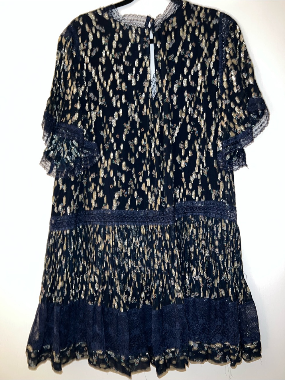 Anthropologie Navy Tiered V-Neck Dress - Picture 11 of 11